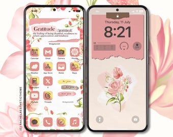 Strawberry iOS Icon Pack, Cottagecore App Icon Pack, Pink iOS26 Phone Theme, Strawberry App Widget