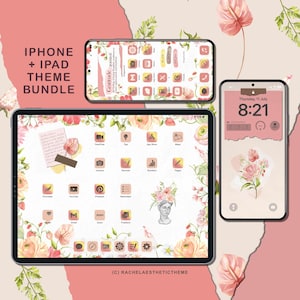 Strawberry Garden iOS Theme Bundle Cottagecore App Icon Cottagecore iOS17 iPad Theme Pink iPhone App Icon Pink Aesthetic iOS Icon Bundle
