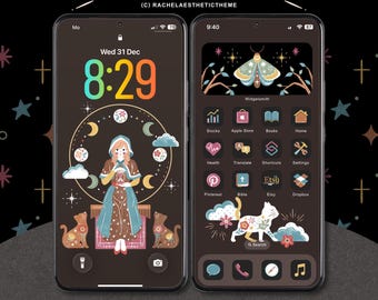 Folk Witch App Icon Pack, Dark iOS26 Icon Pack, Study Academia Phone Icon Pack, Gothic Spooky iOS Widgets, Handdrawn Andriod Icon Pack