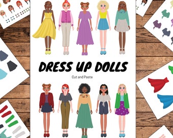 printable cut and paste paper doll clothes paper doll template cut out paper doll book printable dress up paper toys printable kids crafts