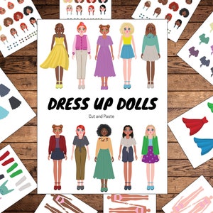 printable cut and paste paper doll clothes paper doll template cut out paper doll book printable dress up paper toys printable kids crafts