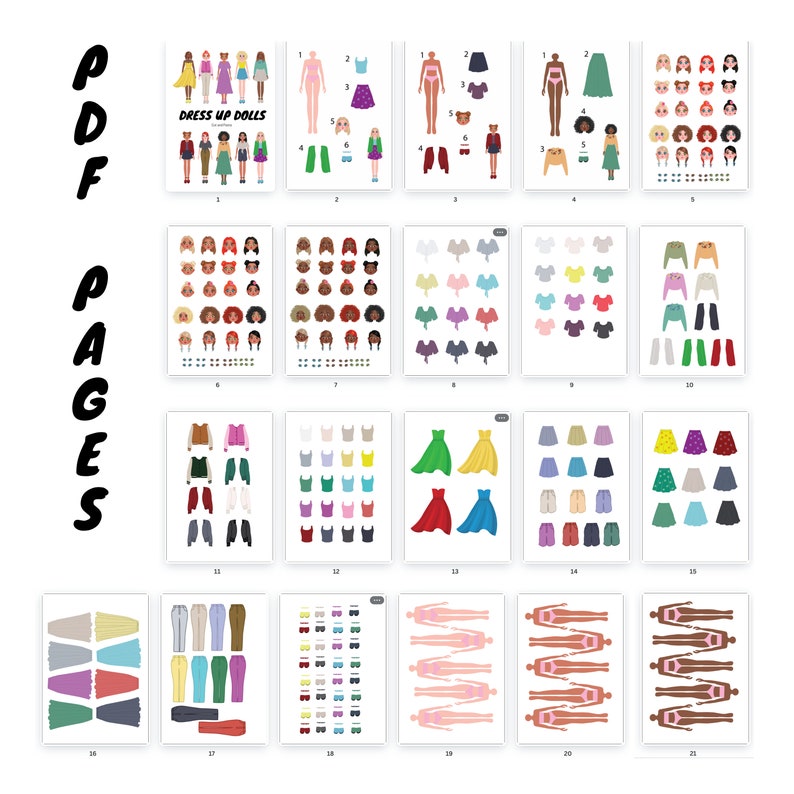 Printable Cut and Paste Paper Doll Clothes Paper Doll Template Cut Out ...