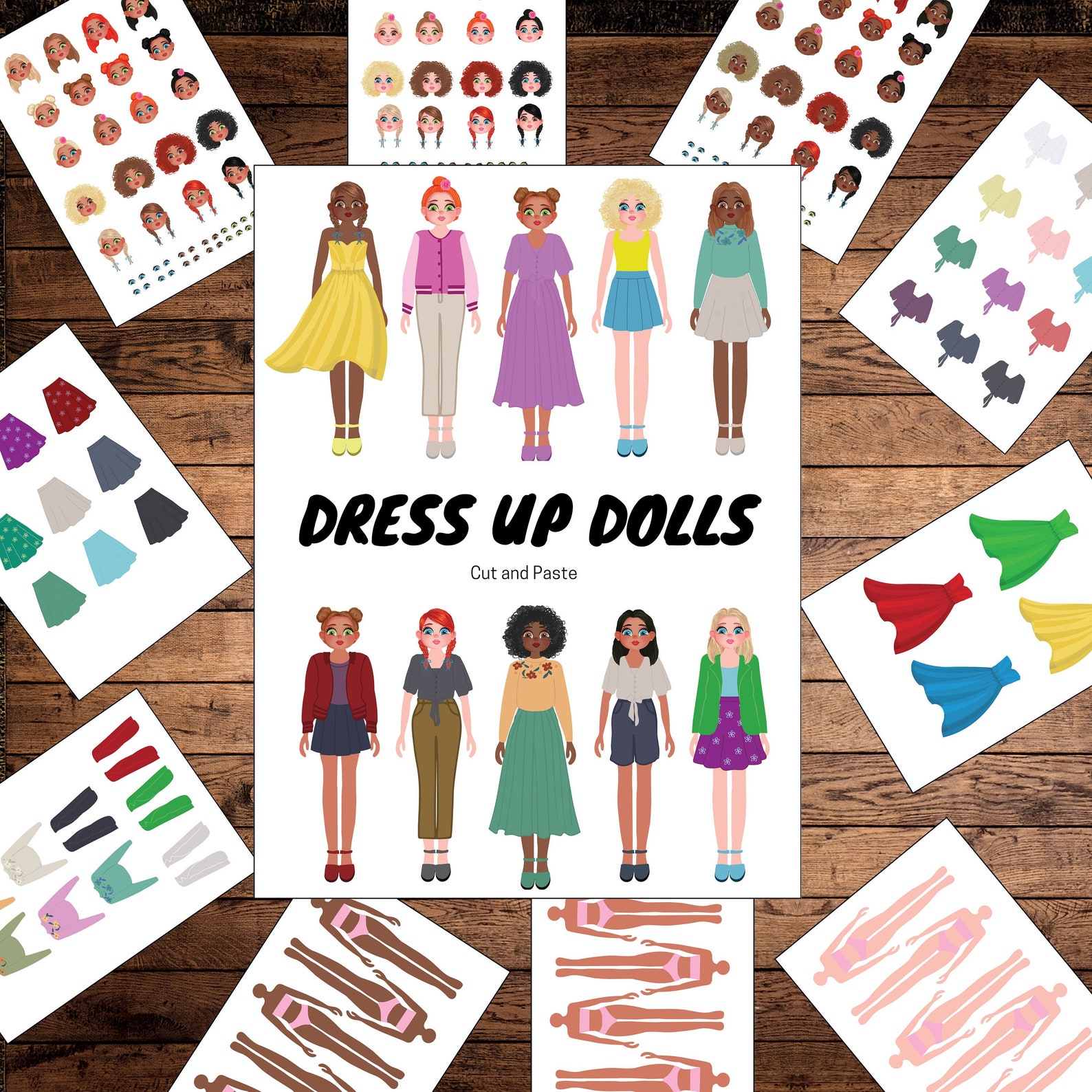 Printable Cut and Paste Paper Doll Clothes Paper Doll Template Cut Out ...