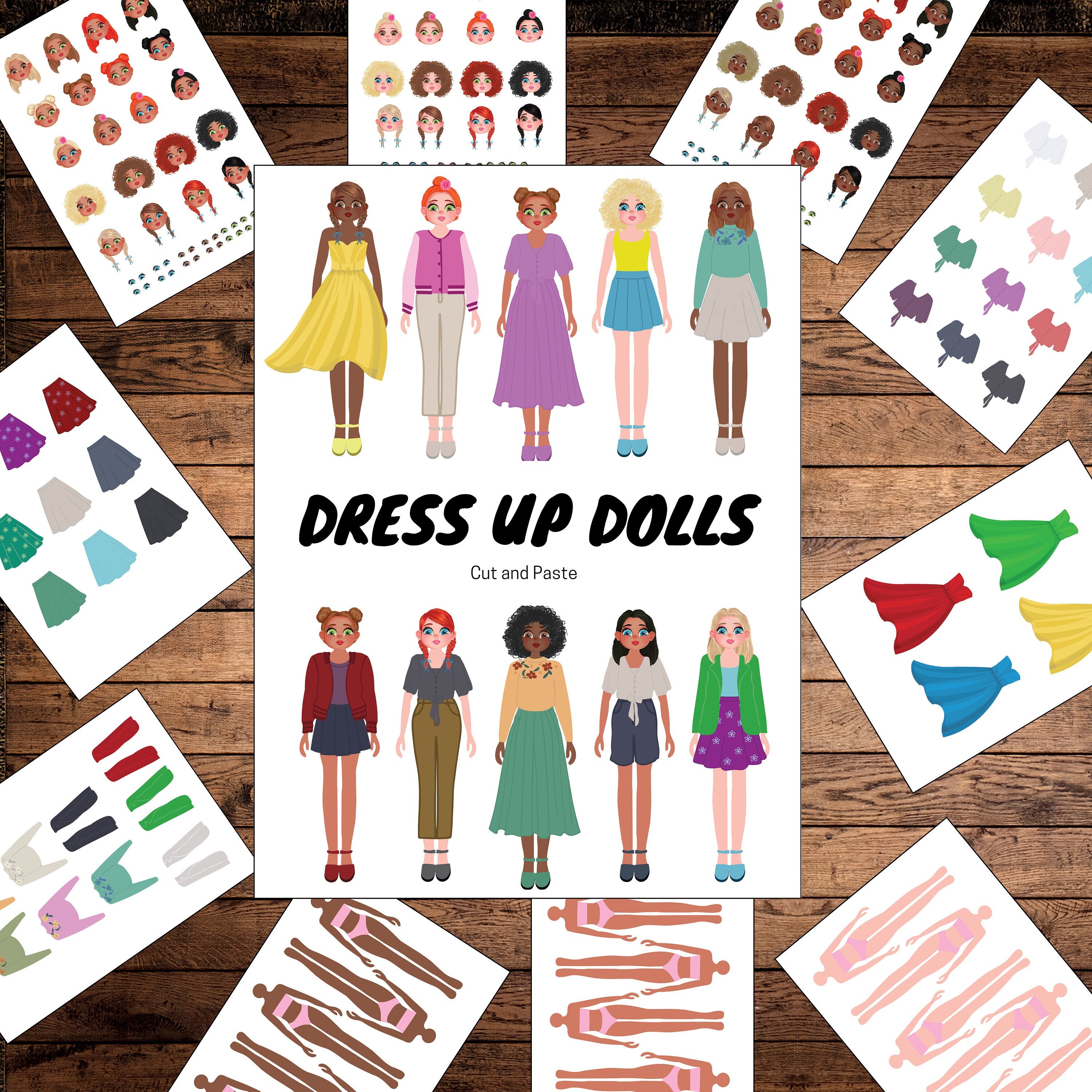 Printable Cut and Paste Paper Doll Clothes Paper Doll Template Cut Out ...