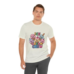 Ice Cream Crew T-Shirt, Summer Tee, Fun Gift, Ice Cream Lovers Shirt, Unisex Jersey Short Sleeve Tee