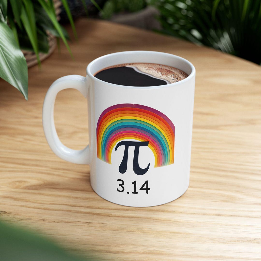 Rainbow Pi Day Mug - Colorful Math Lover Coffee Cup, Geeky Gift for ...