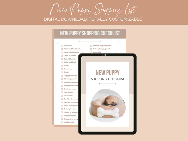 New Puppy Shopping List - Printable & Digital Download - Etsy