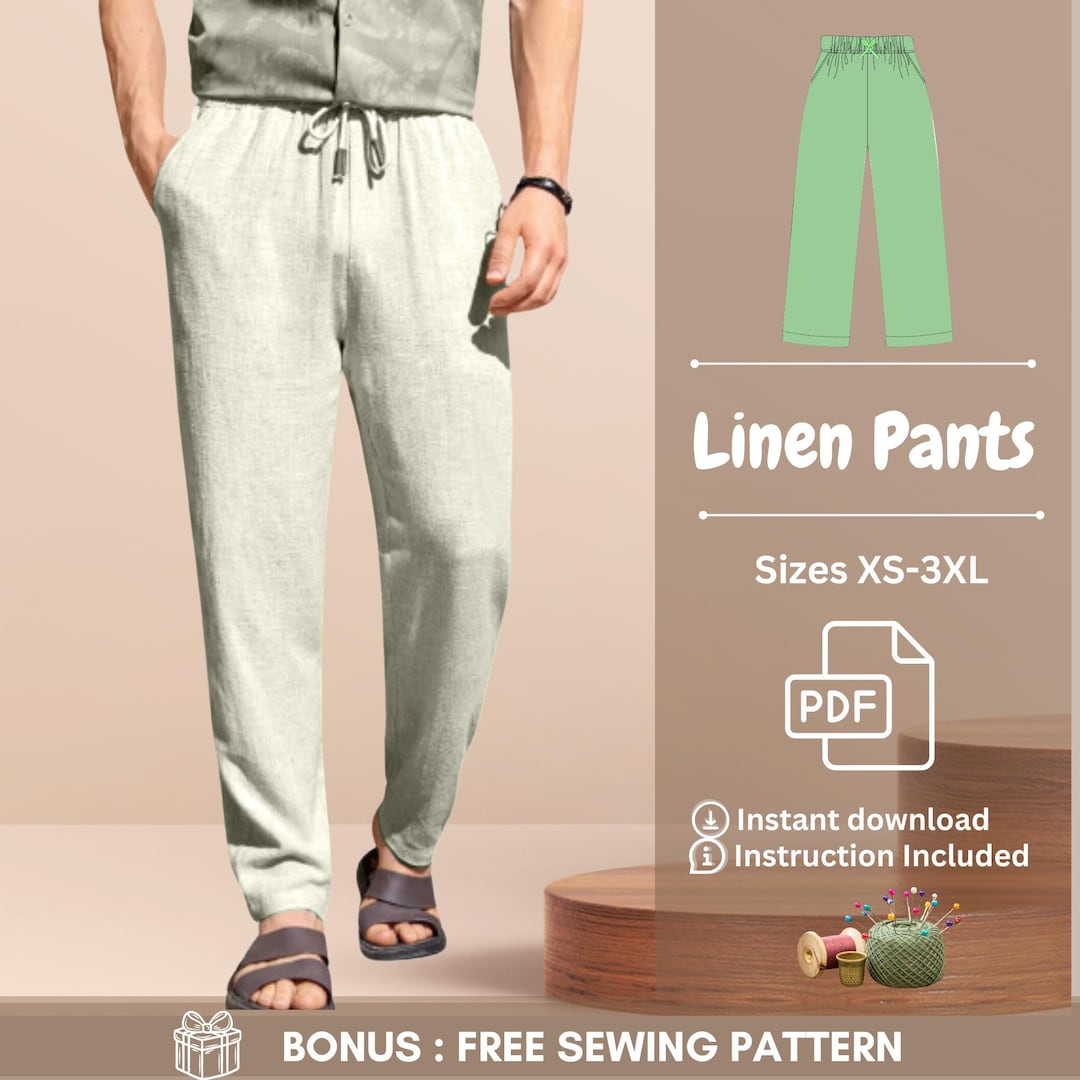 Men's Sewing Pattern | Men Pants Pattern | Trousers Sewing Pattern for ...