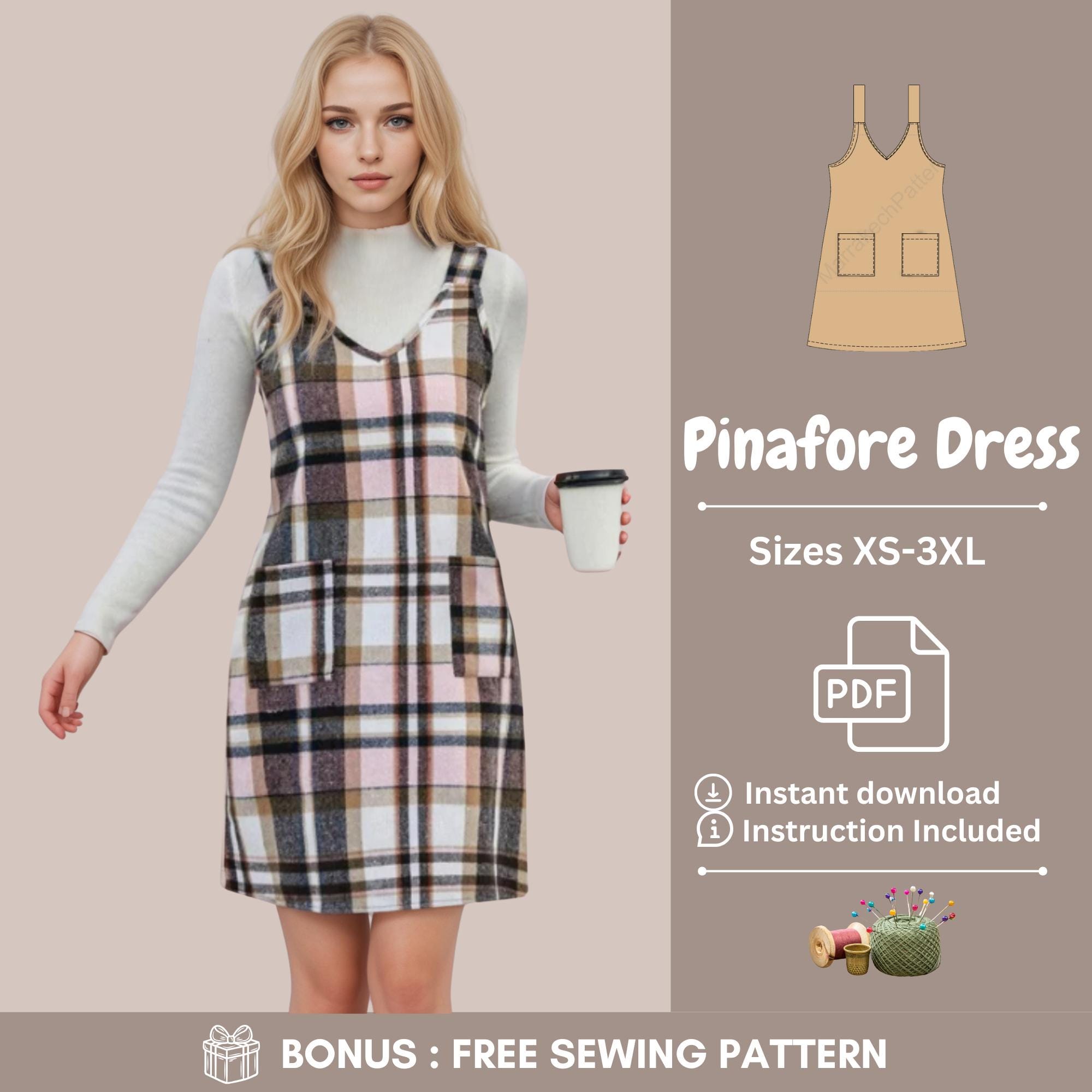 Plaid Overall Dress - Etsy Plaid Overall Dress - Etsy