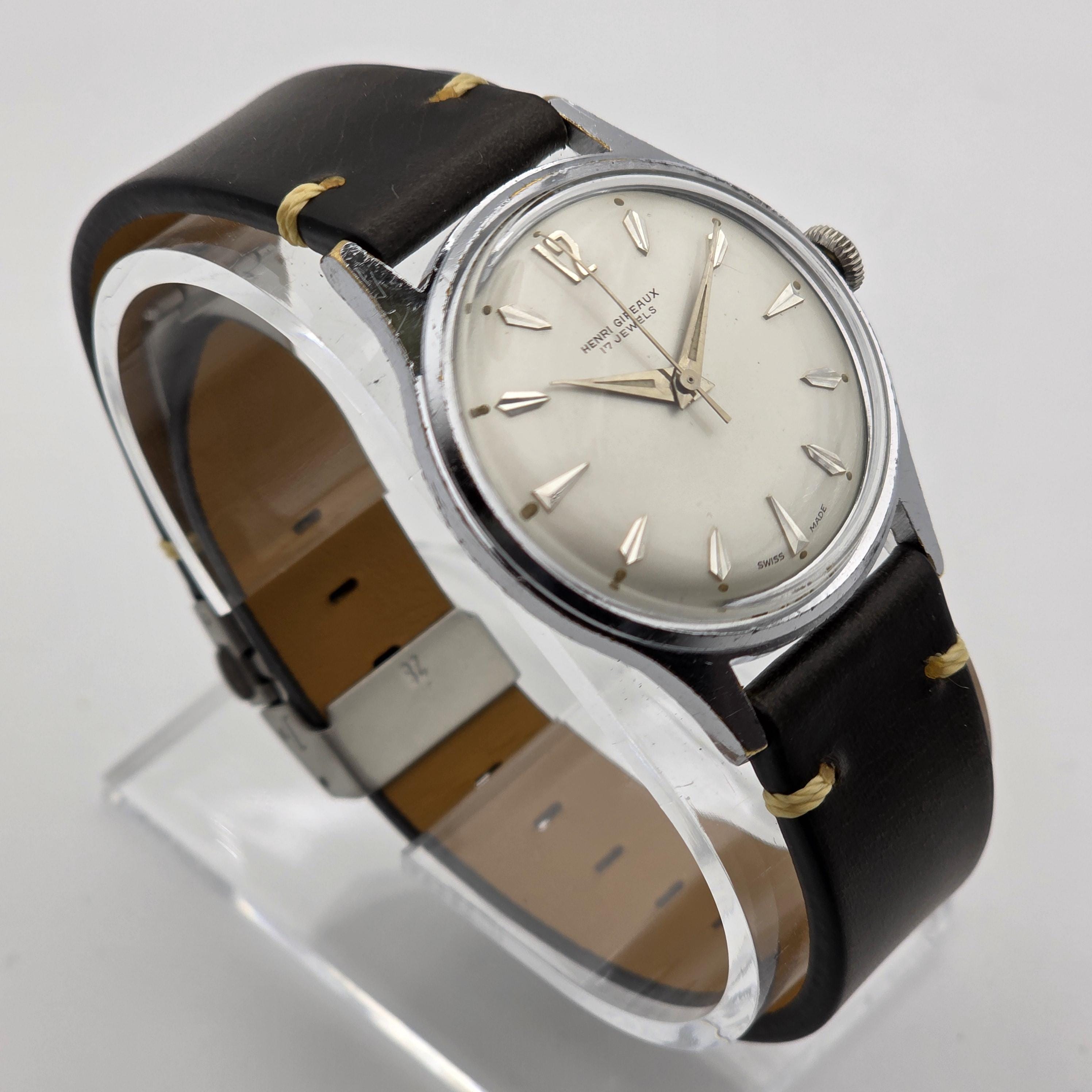 Vintage Henri Gireaux 17 Jewels Silver Tone Ladies Swiss Made Watch Manual Wind Vintage 1960s Henri Gireaux Watch - Etsy main image 2