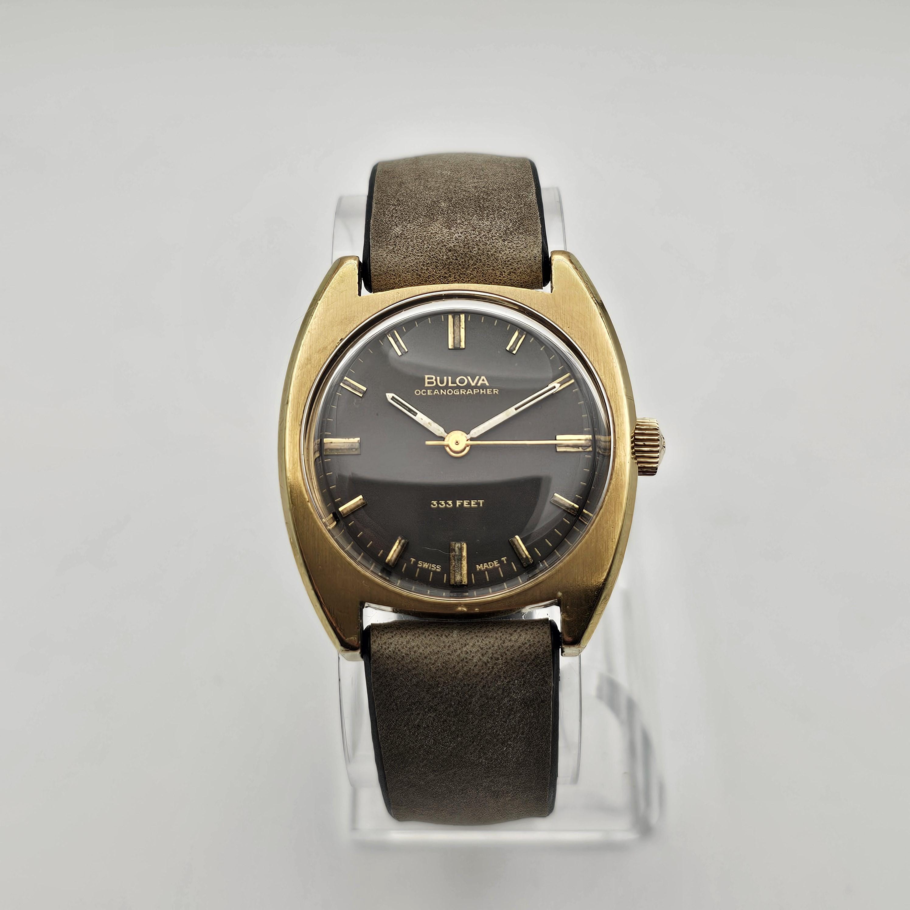 BULOVA OCEANOGRAPHER 25 JEWELS 使いこなさ 社外品レザーベルト