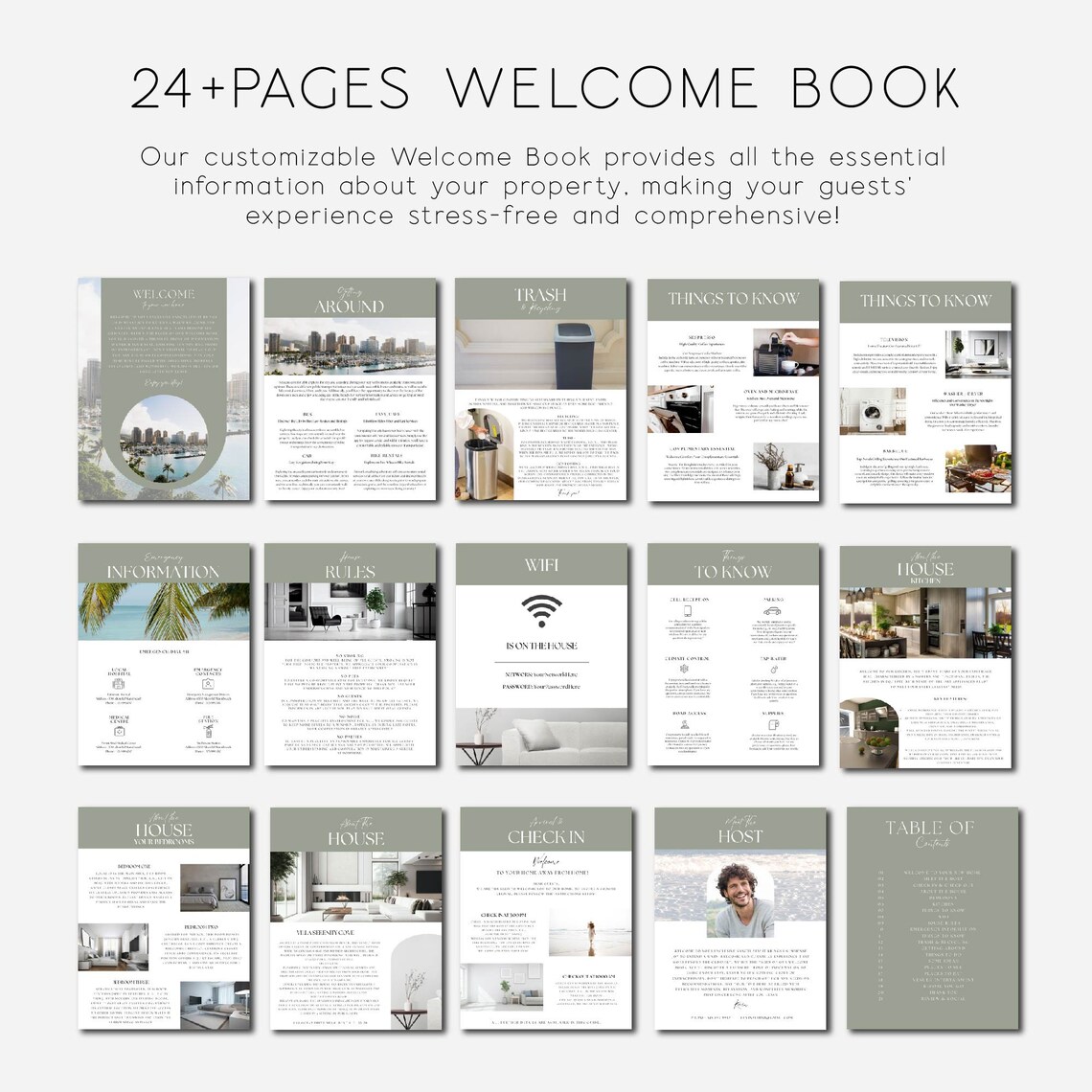 Airbnb Welcome Book Template, House Host Manual Guidebook Template ...