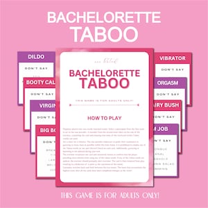 Bachelorette Party, Taboo Game, hen shower games Party / Adults Only / Instant Download