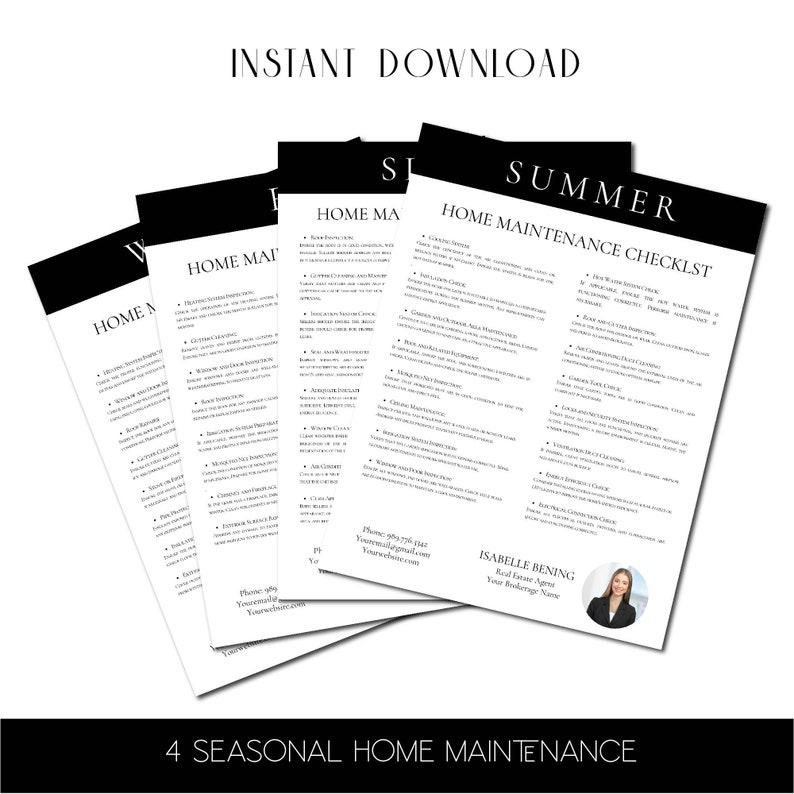 Seasonal Home Maintenance Checklist for Real Estate Agents - INSTANT ...