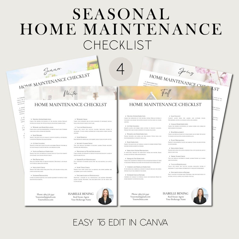Seasonal Home Maintenance Checklist for Real Estate Agents - INSTANT ...