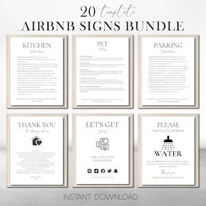 Airbnb Sign Bundle Template Airbnb Signage Signs For Rental Home Wifi Sign Airbnb Welcome Book Check Out List Airbnb Host Simple Signs Canva