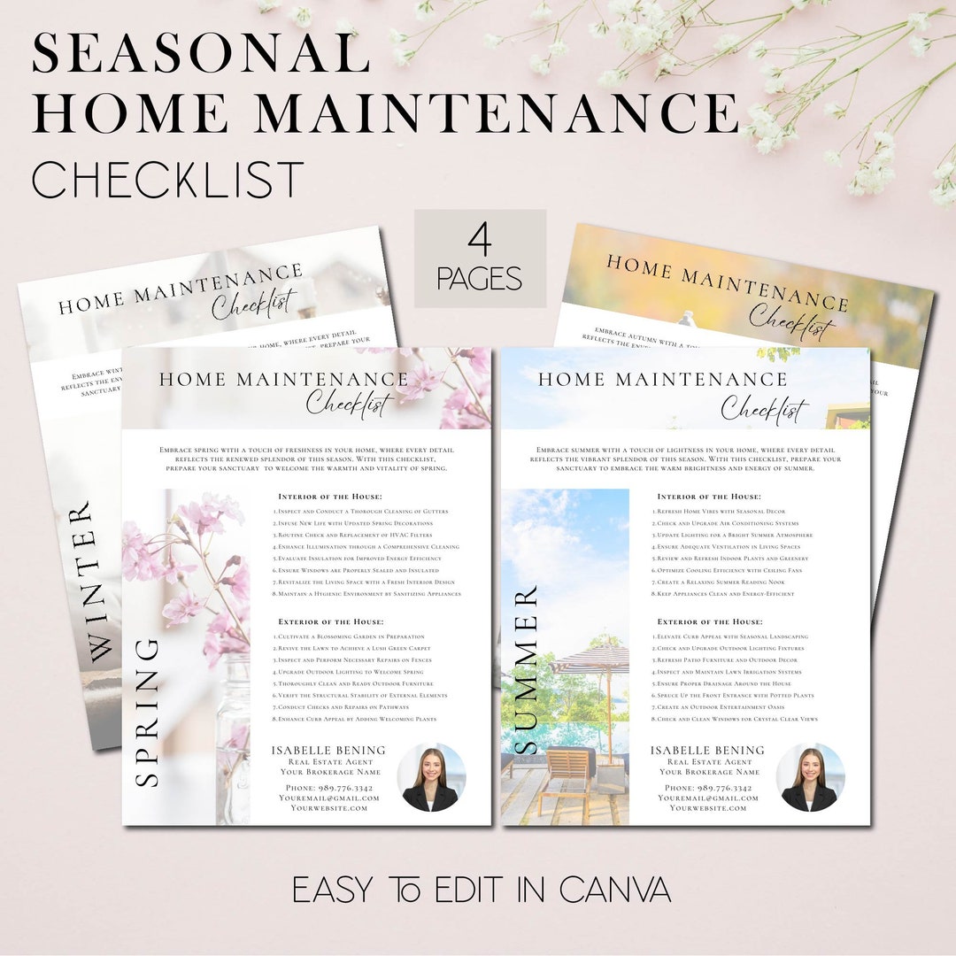 Seasonal Home Maintenance Checklist for Real Estate Agents - INSTANT ...