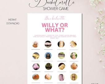 Willy or What Game, Bridal Shower Game, Printable Willy or What, Adults Only, Hen Party Games, Hen Party Dirty Rude, canva