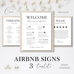 Airbnb Sign Template Airbnb Signage Signs For Rental Home Wifi Sign Airbnb Welcome Book Check Out List Airbnb Host Simple Signs Canva