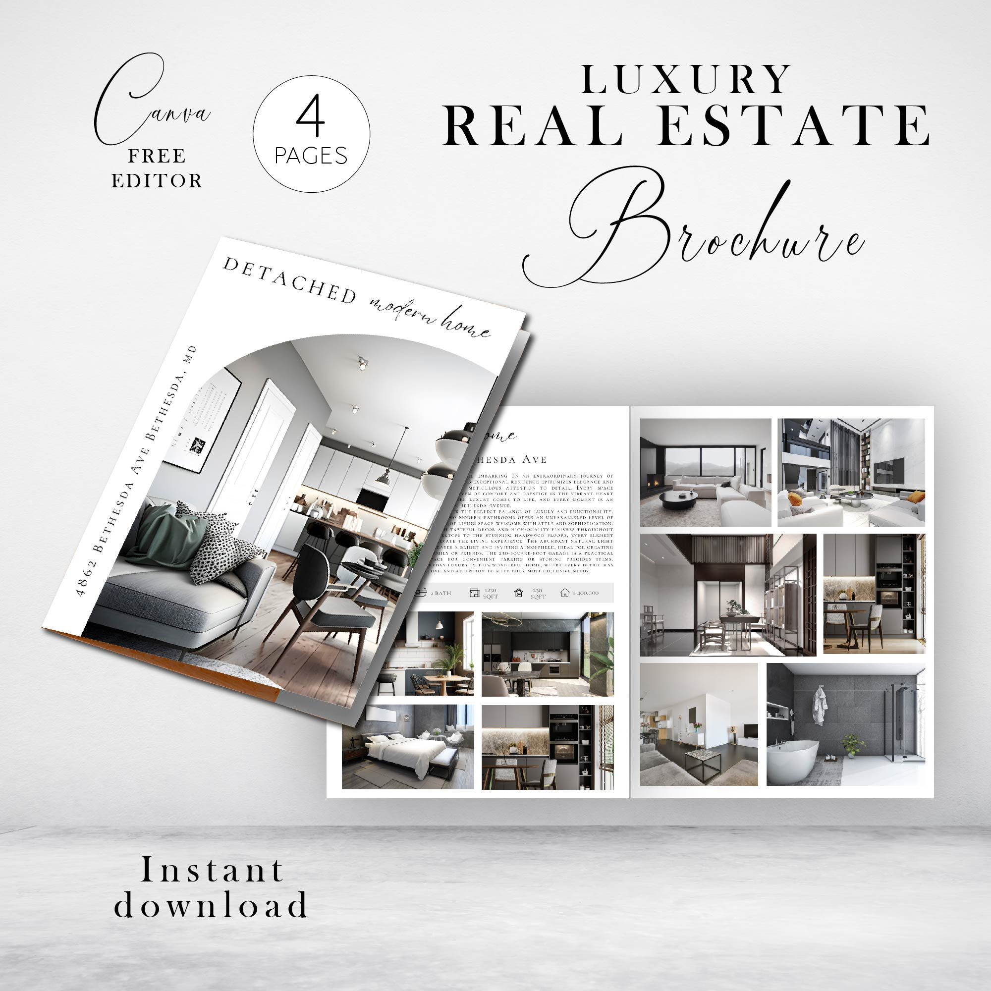Real Estate Brochure, Luxury Property Brochure, for Sale Flyer, Listing ...