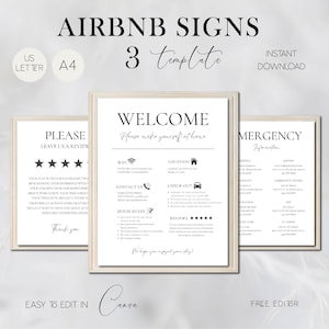 Airbnb Sign Template Airbnb Signage Signs For Rental Home Wifi Sign Airbnb Welcome Book Check Out List Airbnb Host Simple Signs Canva