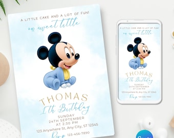Mickey Mouse Birthday Invitation, Clubhouse Digital Invitation, Mickey Mouse Printable Invitation, DIGITAL FILE, Mickey Clubhouse canva