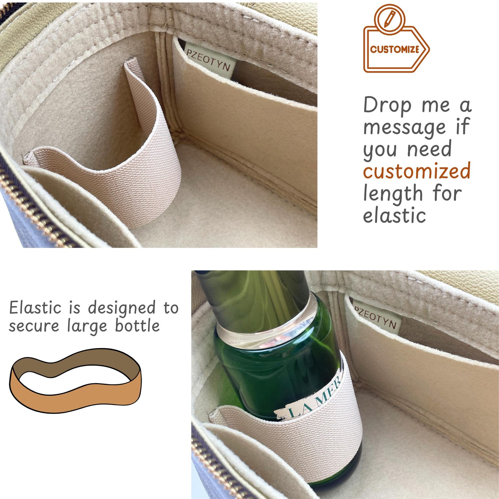 Mini Tote Insert Insert for Nice Bag, Tote Purse Bag Organizer, BB Mini Nano Vanity PM ...
