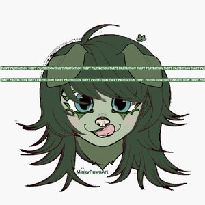 PUPPY ADOPT HEADSHOT unique fursona adoptable alternative style goth anthro canine