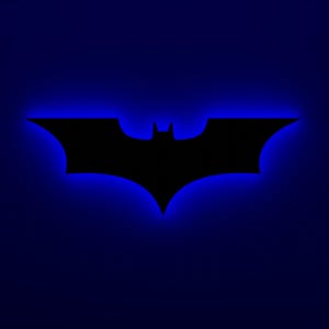 Cartel LED RGB Bat Decoración de Pared Arte de Superhéroe Luz de Neón Lámpara Nocturna de Cómics Cartel Neón Bat Lámpara LED Retroiluminada