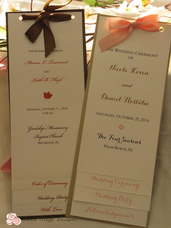 Layered Wedding Program Sample Etsy