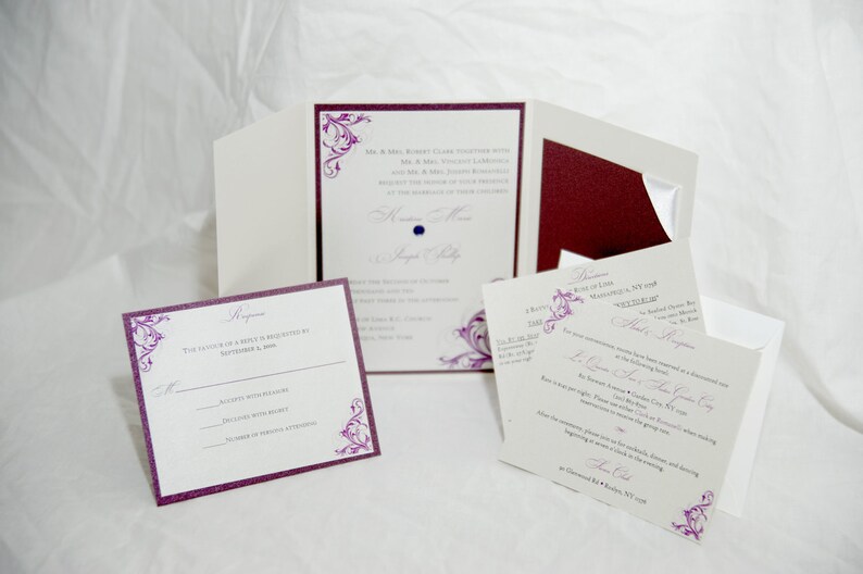 Sample Custom Tri-fold Wedding Invitation - Etsy