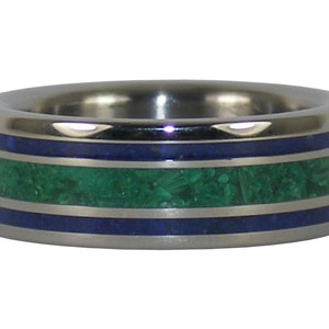 Lapis and Malachite Titanium Ring
