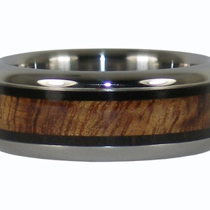 Wood Inlay Titanium Rings