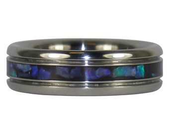 Black Lightning Ridge Rare Opal Ring