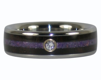 Purple Sugilite Diamond Ring with Blackwood