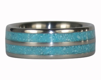 Sleeping Beauty Turquoise Titanium Ring