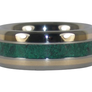 Malachite and Gold Titanium Ring