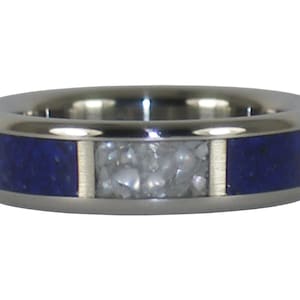 Titanium Ring with Lapis and Pearl