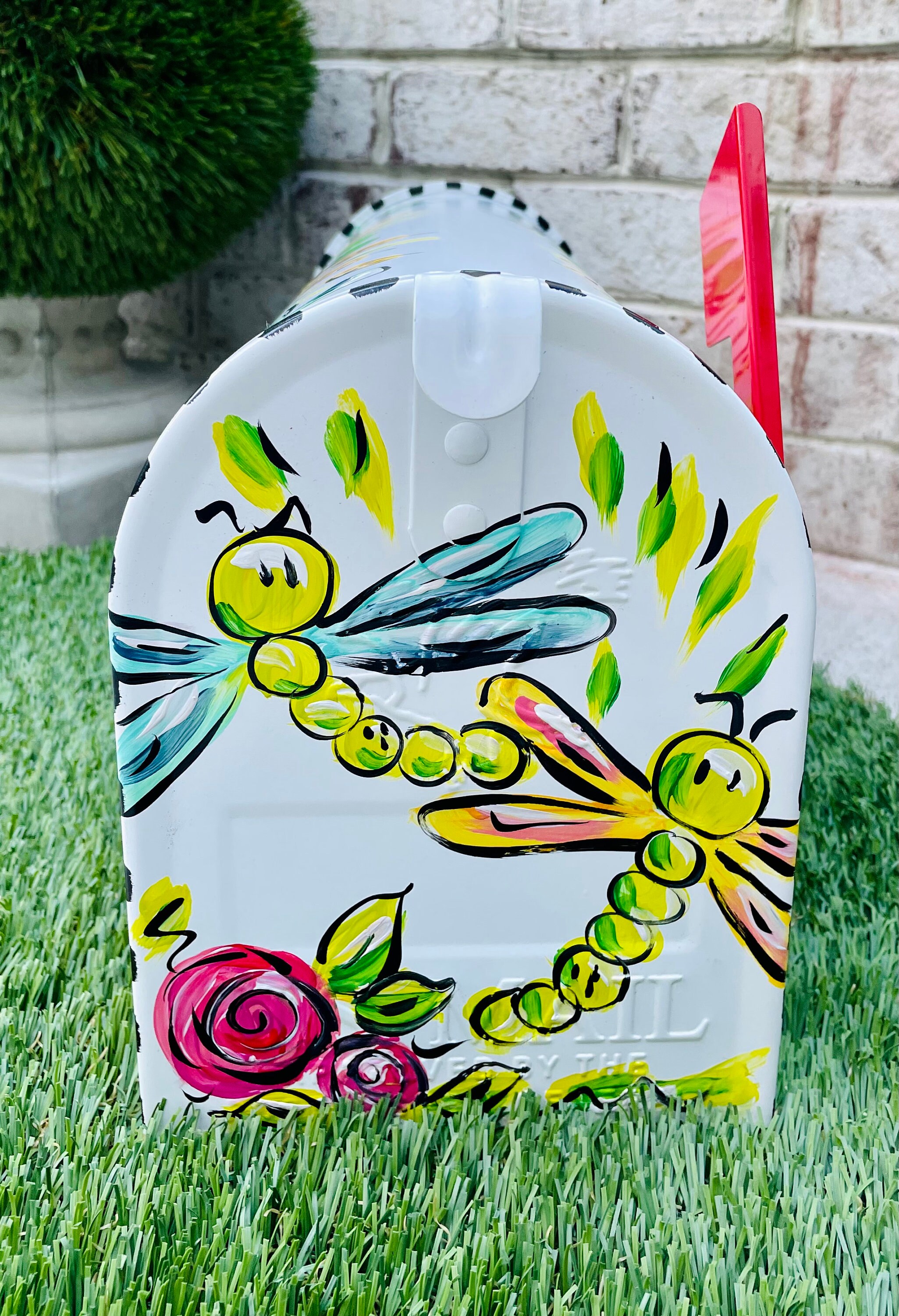 Frog In Mail Box Floral Frog Whimsical Mailbox, Hand Painted Mailbox, Decorative Mailbox ...