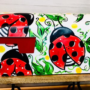 Ladybug Whimsical Mailbox, Hand Painted Mailbox, Decorative Mailbox, Cute Gift