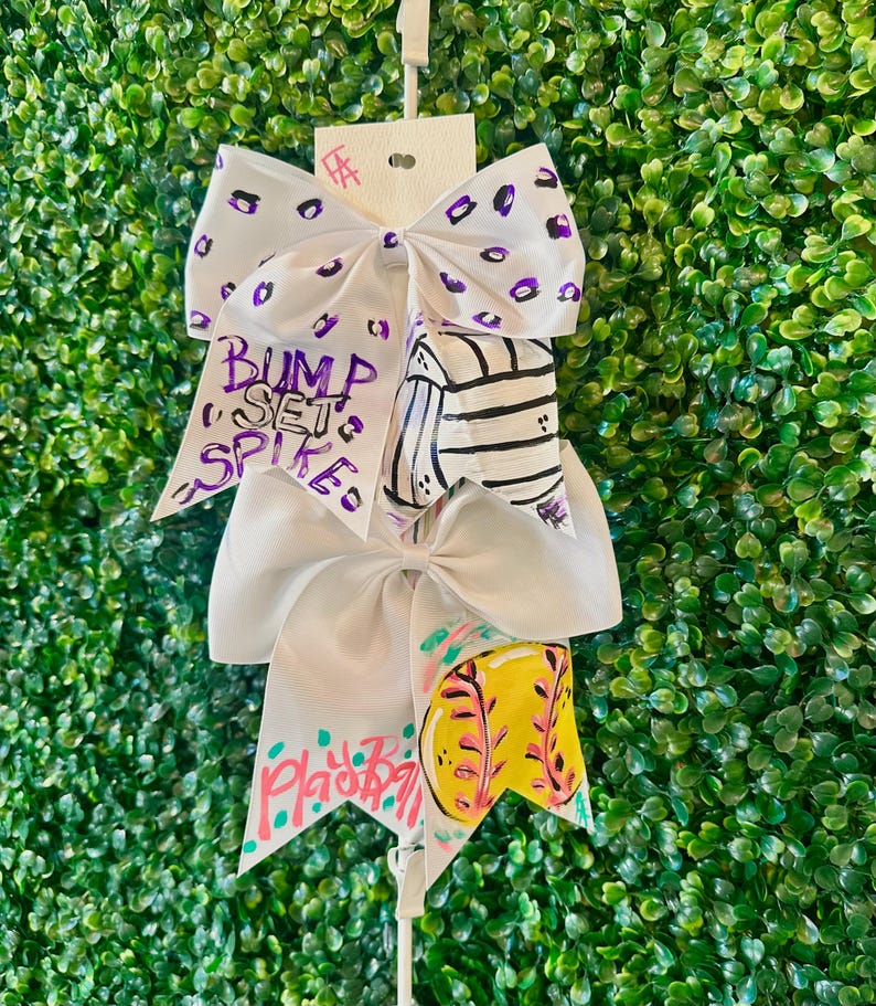Hand Painted Hair Bow – Whimsical Designs, 3-inch Ribbon image 5