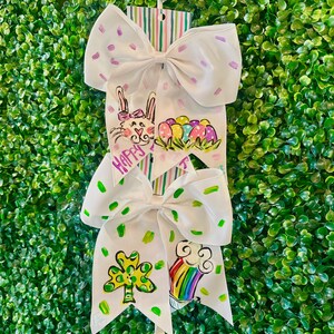 Hand Painted Hair Bow – Whimsical Designs, 3-inch Ribbon image 4