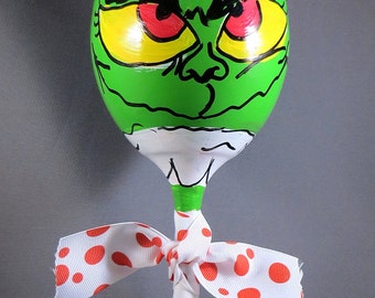 Grinch White Wine Glass