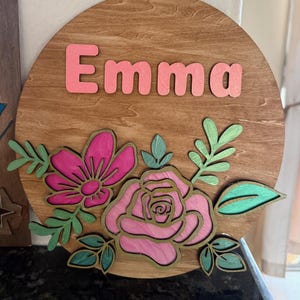 Custom Name Sign for Girls – Personalized Wooden Name Sign, Nursery Wall Decor, Kids Room Sign, Birthday Gift, Girls Bedroom Door Sign
