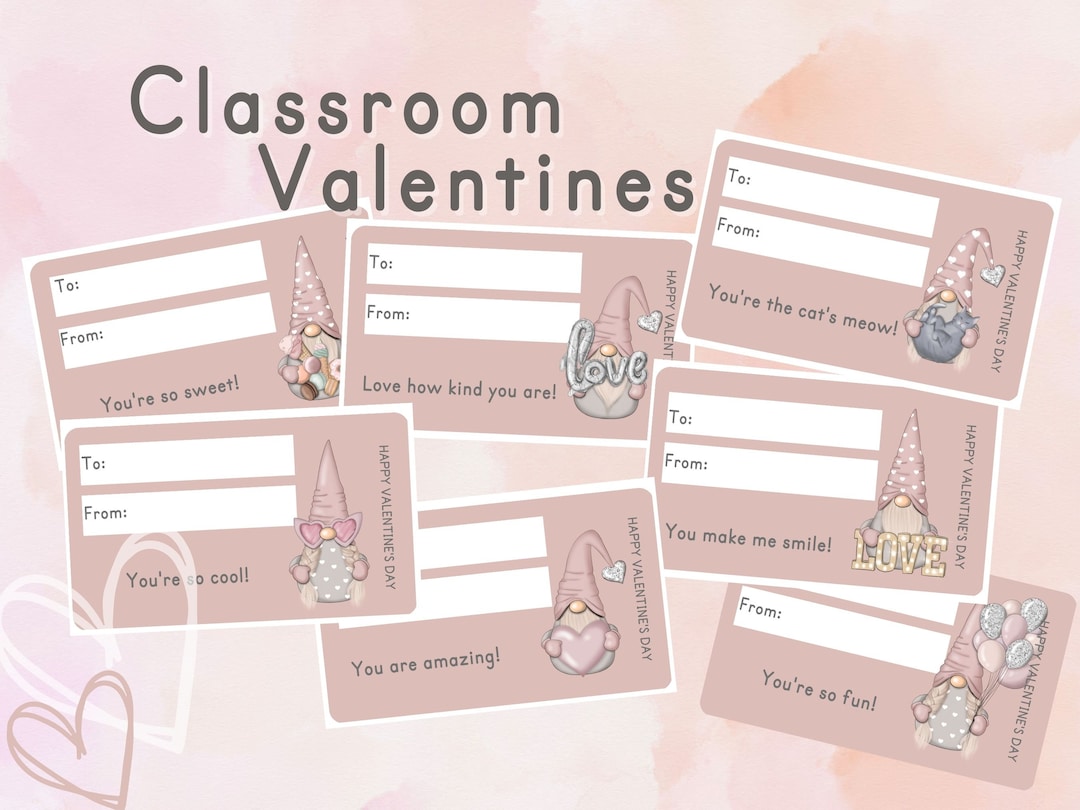 Classroom Valentines, Printable Valentines for the Classroom, Kids ...