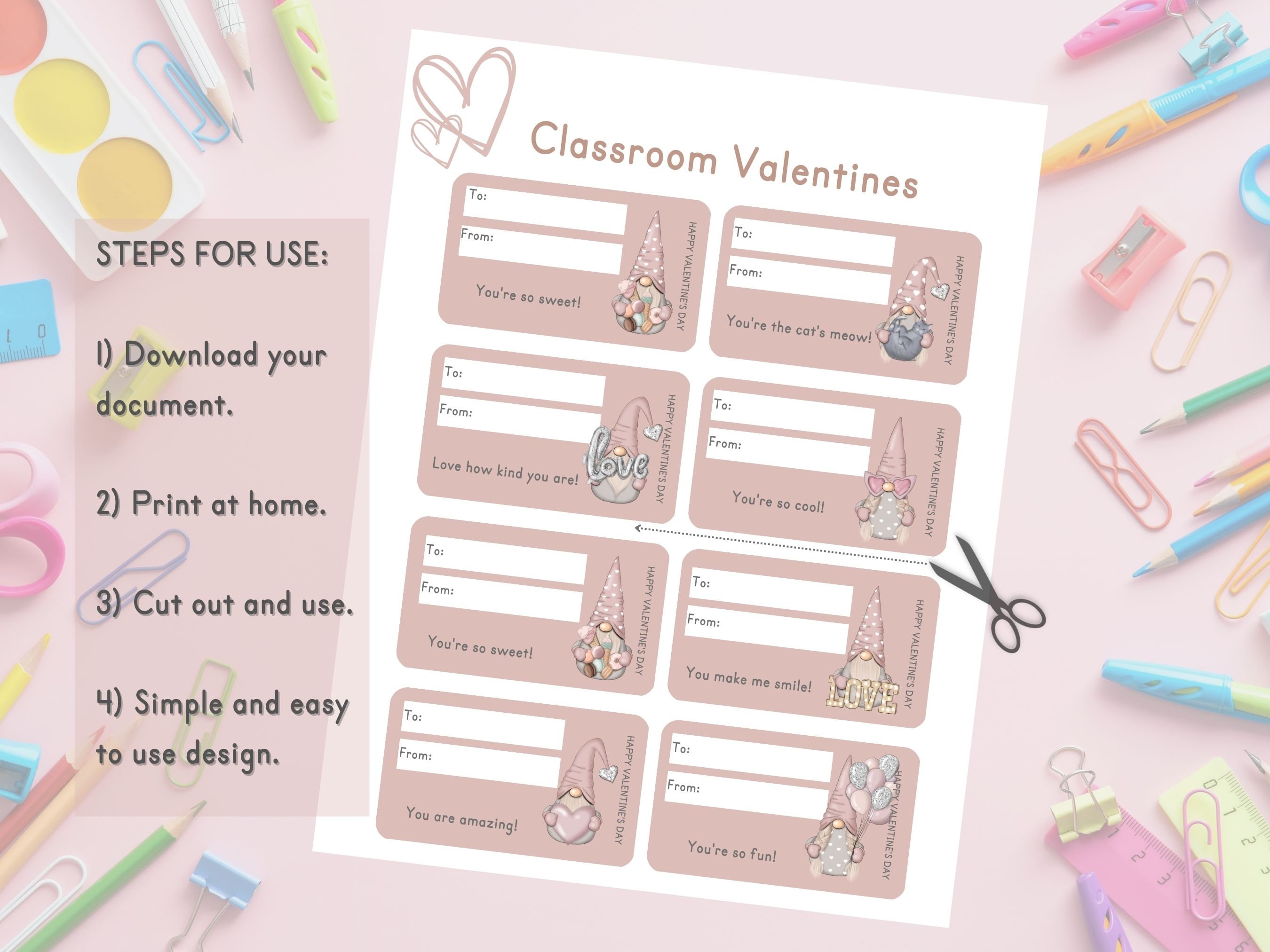 Classroom Valentines, Printable Valentines for the Classroom, Kids ...