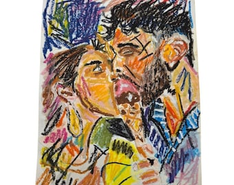 Sweet Summer Love  Original Mixed Media Drawing (Not a Print)