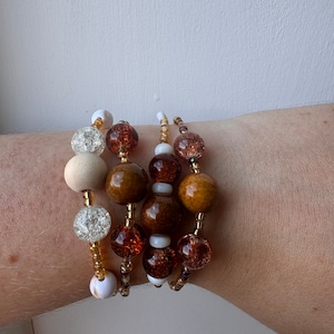Wooden beaded bracelet
