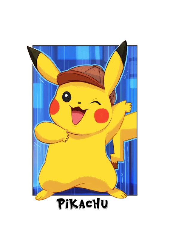 Pikachu Pokemon Digital Print Art Poster A4 for Children's | Etsy