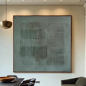 Green Abstract Wall Art, Green Textured Wall Art, Green Minimalist Painting, Green Abstract Painting, Modern Green Abstract Canvas Painting